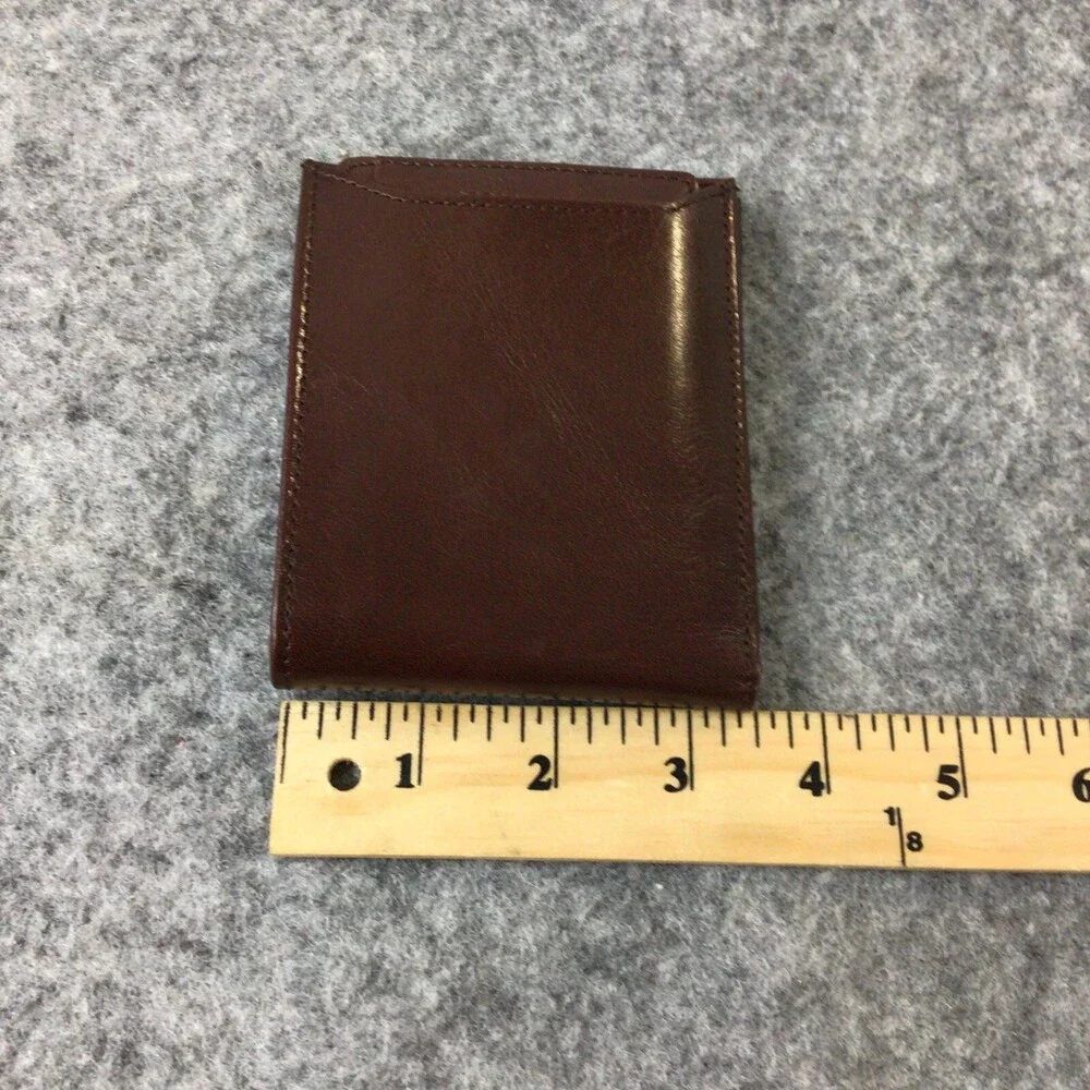 Ami Wallet Mens Brown Genuine Leather Credit Cards Cash Gift NWOT